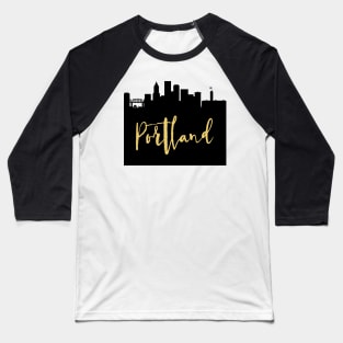 PORTLAND OREGON DESIGNER SILHOUETTE SKYLINE ART Baseball T-Shirt